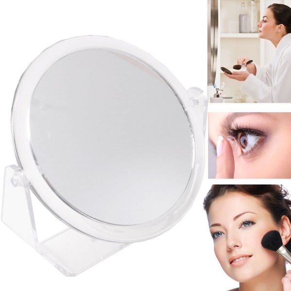 Makeup Mirror Double Sided Magnifying Cosmetic Small Mirror High Definition Portable Tabletop Adjustable 360° Rotating Placement Ideal for Makeup Shaving Dressing Table Vanity Desk and Travel (Oval)