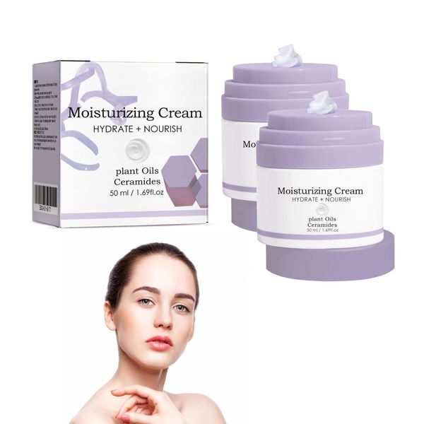 Instant 2PC Elephant Lala Retro Whipped Cream,Feuchtigkeitscreme Gesichtspflege Polypeptide Cream,Push Down Creme Spender With Pump,Moisturising Cream for Smoother,Nourished Skin