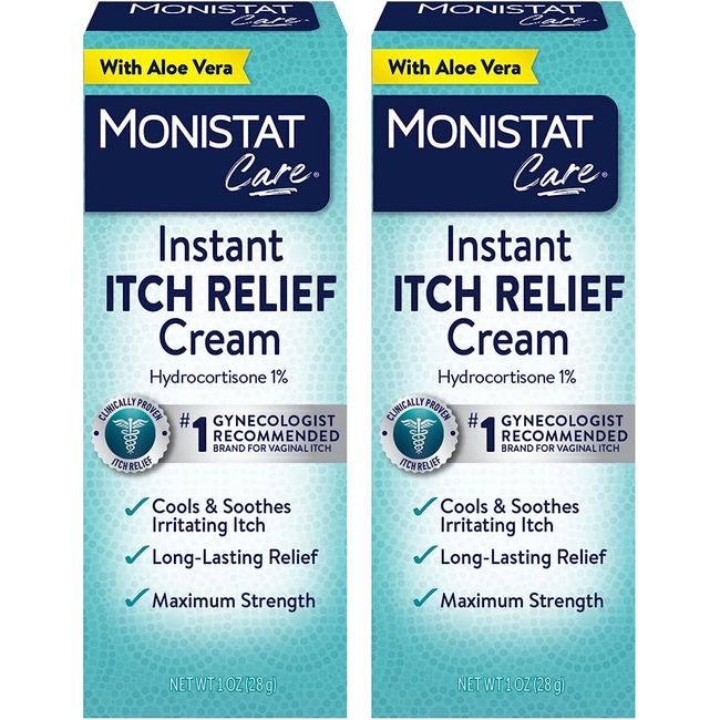 Monistat Itch Relief for Women, Max Strength Feminine Itch Care 1 oz, 2-Pack