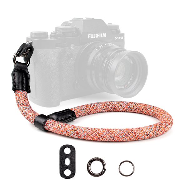 VOVMOEYA Rope Camera Wrist Strap,Camera Hand Strap Sony A6400 A6000 A7 IV Fujifilm X100V Nikon Zf Z30 Canon EOS R6 R7 R8 R10 Camera Wrist Straps for dslr(Camo Red)