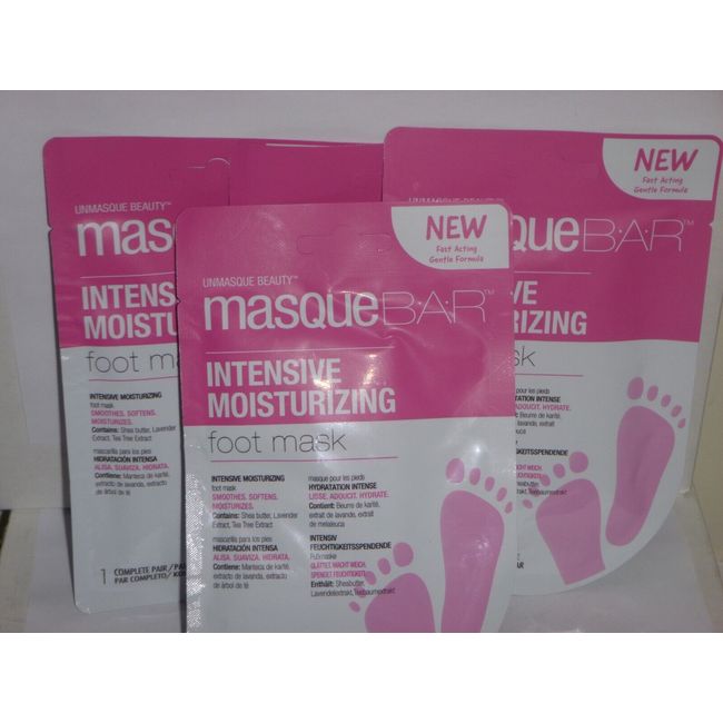 (4 pack)  Masque Bar Intensive Moisturizing Foot Mask - 4 Complete Pairs