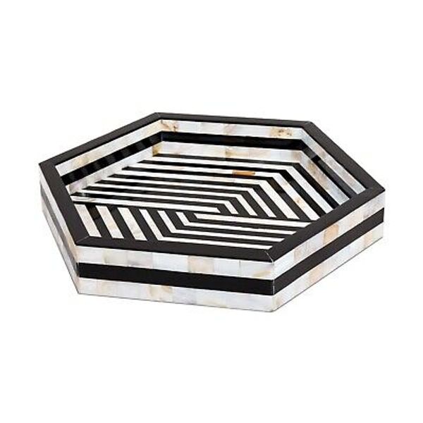 Handicrafts Home Decor Tray 12x12 Serving Ottoman Organizer Gifts-Discovery Hex