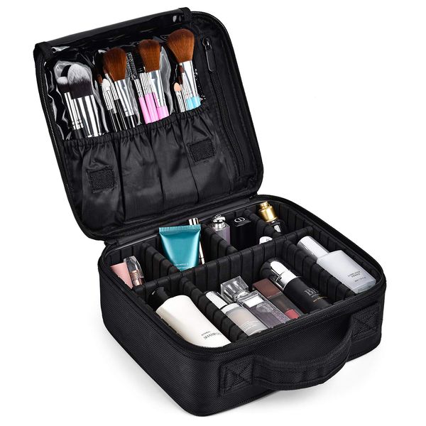 Kosmetiktasche Portable Reise Make Up Tasche,Professionelle MakeUp Organizer Tasche Schmink Aufbewahrung Kosmetische Box Wasserdicht Artist Schminktasche Make-up Train Case mit Einstellbaren Teiler