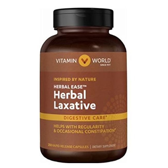 Vitamin World Herbal Ease Herbal Laxative Digestive Care 250 rapid release capsules