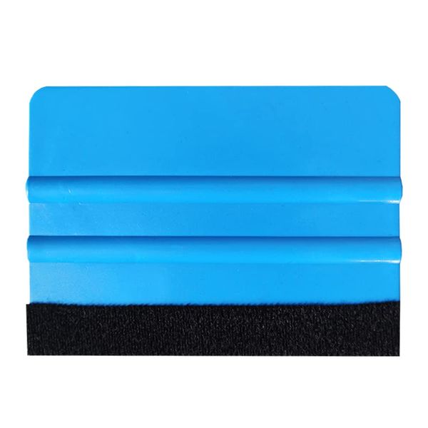 SECALIFE Felt Edge Squeegee, 4 Inch Car Vinyl Wrap Tool, Vinyl Squeegee Scraper, Vinyl Straight Scraper Tool for Car Vinyl Wrap Window Tinting Film (Blue)