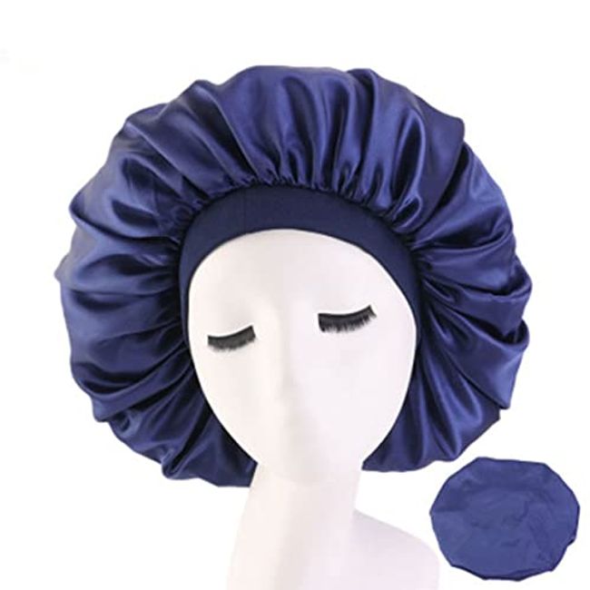 Satin Sleep Cap Night Cap for Women - Blue - New