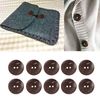 Tomotato 50pcs Wooden Buttons, 25mm Coconut Shell Texture, Round, Brown
