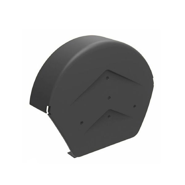 Home.smart Grey Half Round Ridge End Cap for Dry Verge Systems, Gable Apex Roof Tiles, Black, 1 Metre