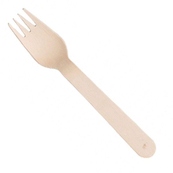 We Can Source It Ltd - Wooden Disposable Forks 160mm - Eco-Friendly 100% Natural Biodegradable Fully Compostable Cutlery Set - Great for Parties BBQ Picnics and Events - 100 Pack