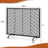 Tangkula Single Panel Fireplace Screen, Wrought Metal Fire Spark Guard,