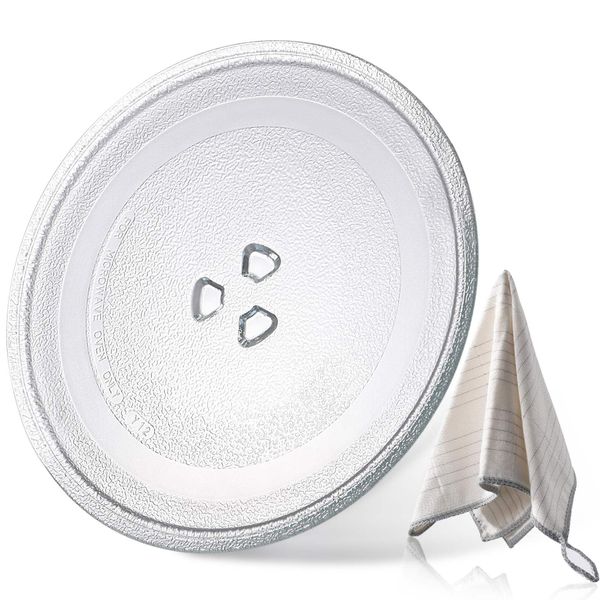 MFJUNS 9.6" / 24.5cm Microwave Plate Replacement - Microwave Glass Turntable for Fits Virtually All Small Microwaves - Microwave Glass Plate Dishwasher Safe