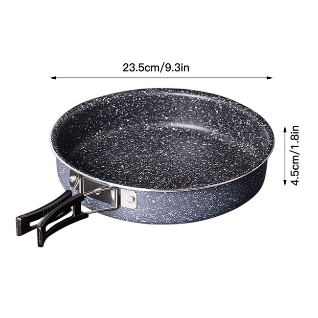 Lixada 1400ml Titanium Fry Pan Ultralight Grill Frying Pan with Folding  Handle for Outdoor Cooking Camping Hiking Backpacking