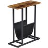 2X Narrow Side Table for Small Spaces End Table Magazine Table w/ Storage Holder