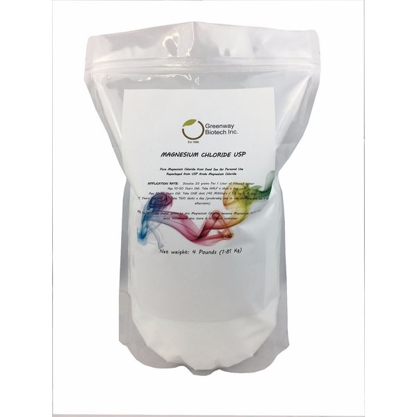 Magnesium Chloride Pharmaceutical Grade 100% Edible "Greenway Biotech" 4 Pounds