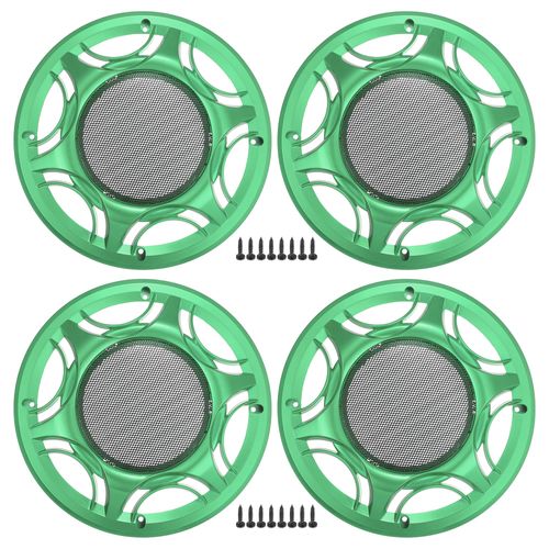 ACROPIX Universal 8" Car Speaker Grills Cover Mesh Round 8 Inch Audio Speaker Subwoofer Guard Protector Case with Mounting Screws Iron Green - Pack of 4