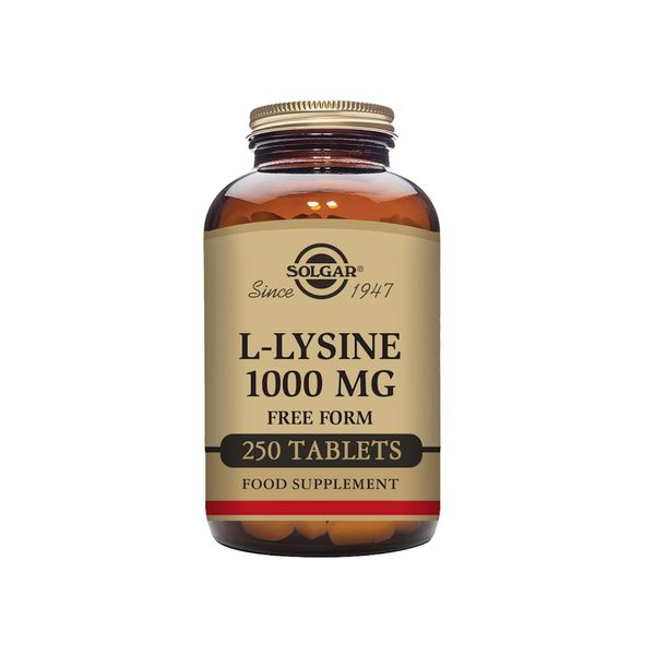 Solgar L-Lysine 1000 mg, 250 Tablets - Enhanced Absorption and Assimilation - Promotes Integrity of Skin and Lips - Collagen Support - Amino Acids - Non-GMO, Vegan, Gluten Free - 250 Servings