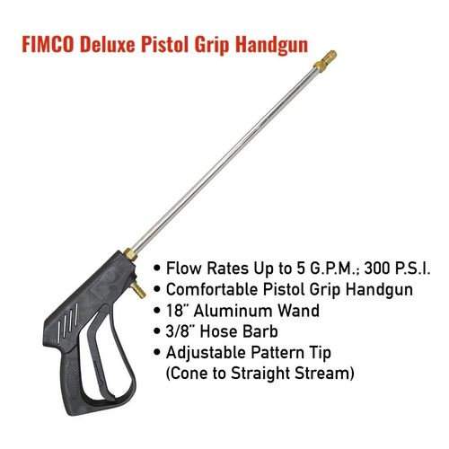Fimco 5273959 Pistol Grip Handgun with X-26 Tip, 18" Aluminum Wand, Adjustable Pattern Tip, Flow Rate Up To 5.G.P.M., 300 P.S.I.