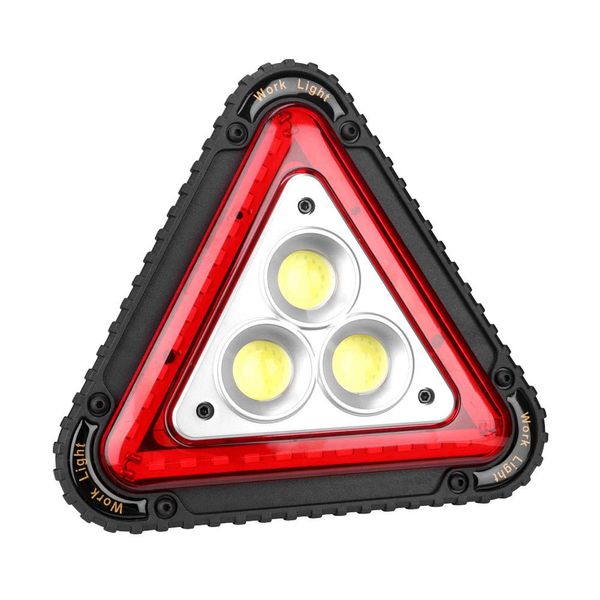 Sunpercy Triangular Stop Board, LED Light, COB Work Light, Car Trouble, Emergency, Stop, Accident, On the Road