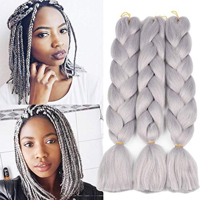 Original Jumbo Braids Hair Extension 3pcs Pure Blonde Color 24inch 100g/pc  For Twist Box Braiding Hair (613#)