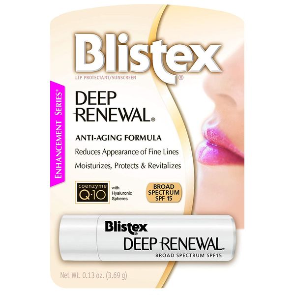 Blistex Lip Protectant Sunscreen Deep Renewal Anti-Aging Formula 0.13 Ounce (3.69g) (Value Pack of 2)