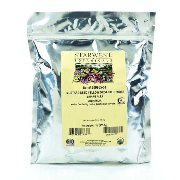 Starwest Botanicals Organic Yellow Mustard Seed Powder, 1 Pound