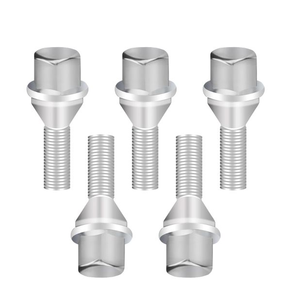 5PCS M12x1.25 Wheel Studs - Heavy Duty Wheel Lug Nuts Compatible with Jeep Compass Renegade Chrysler Dodge - Car Accessories Wheel Lug Bolts for Replacing Damaged Hex Nuts