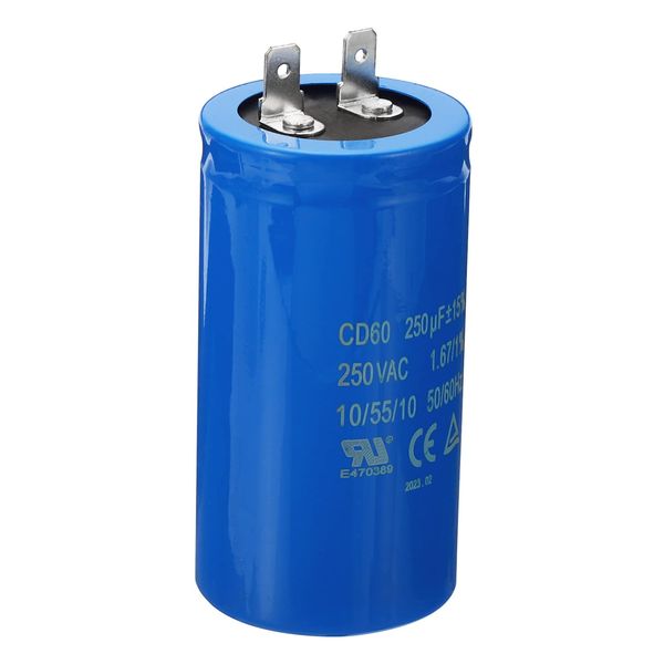 PATIKIL CD60 Run Capacitor 250uF/MFD 250VAC 15% Tolerance 50/60Hz Motor Start Condenser for Air Compressor Motor Start