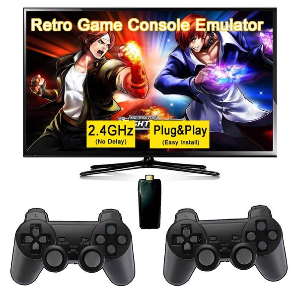 Sutesloly Retro Gaming Console Retro Plug and Play for 90s Old Arcade Classic Video Games tv Stick Over 20000 2.4g Wireless Controller Gamepad x2 128GB