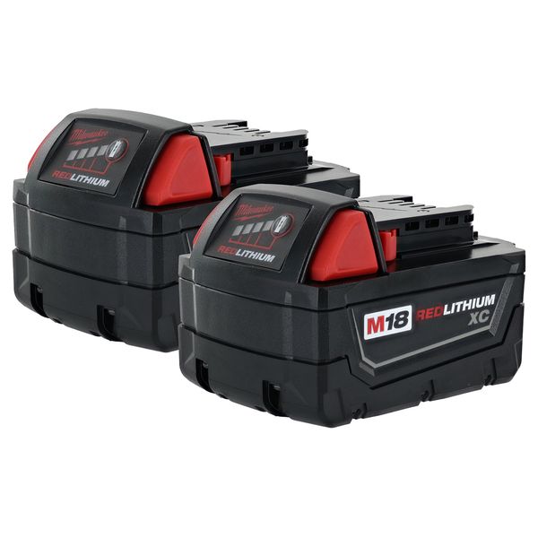 Milwaukee 48-11-1828 M18 XC RED LITHIUM 18-Volt Lithium-ion Cordless Tool Battery (2 pack)