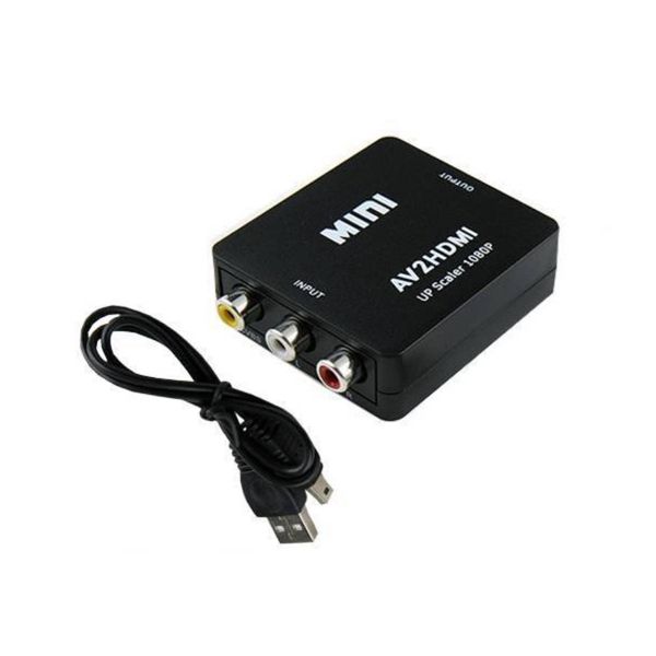 r-honpo RCA to HDMI Converter, AV Converter, AV to HDMI Converter, USB Cable, Supports 1080p/720p, 3-Color Cable (Black)