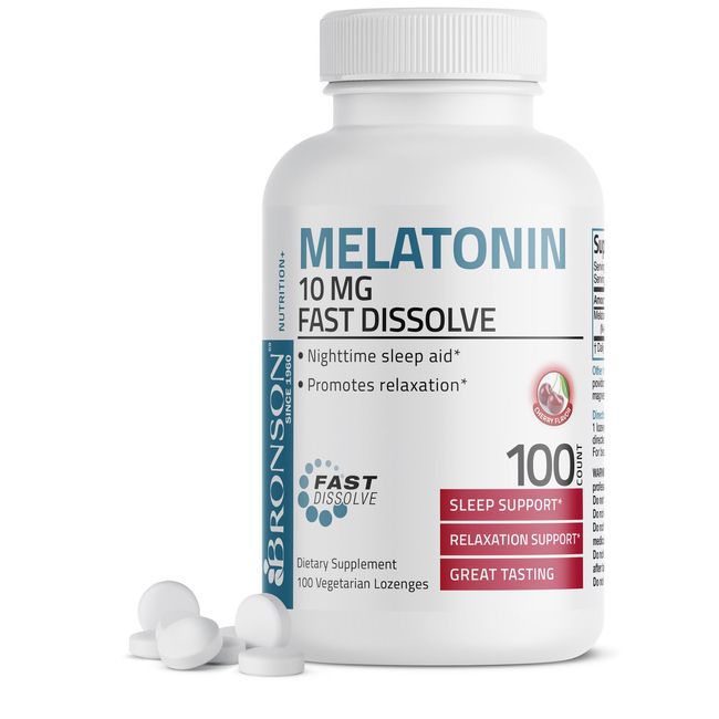 Melatonin 10mg Fast Dissolve Tablets - Sleep Aid, 100 Cherry Flavored Tablets