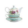 Grace Teaware Porcelain 4-Piece Tea For One (Peony Trellis)