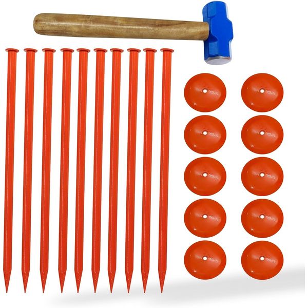 FEBTECH-Septic Tank Marker for Property line Markers-6"x10" Pack of 10+1 Hammer