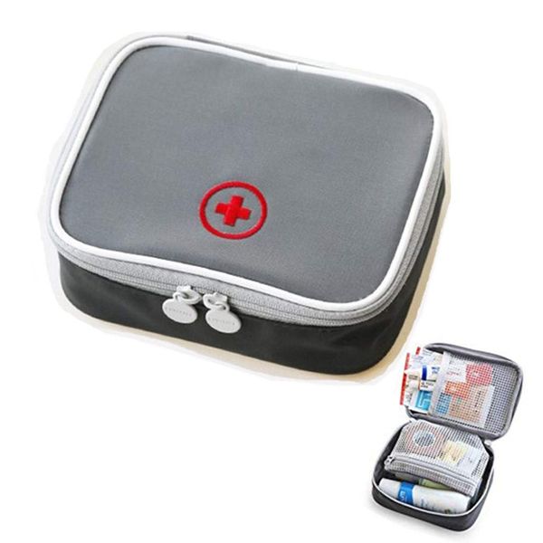 Mini First Aid Kits Bag Empty Small Waterproof First Aid Box Small Easy Carry for Travel Home Workplace Grey