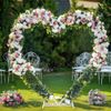 Wedding Arch Stand White Heart Shape Double Layers Wedding Backdrop Stand Metal