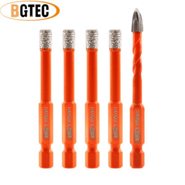 5pcs/box 6mm Quick-fit Dry Diamond Drilling Bits Hole Saw Marble Ceramic Granite