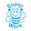 SuperStickers Stamper Solutions Super Work Bee Pre Inked Stamper - Blue,28mm