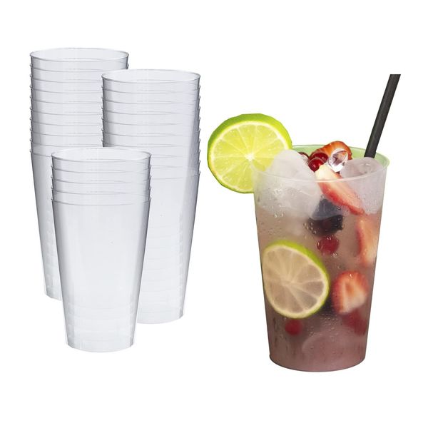 25 x Party Cups 300 ml – Reusable Drinking Cups Cocktail Cups Made of Hard Plastic Reusable Drinking Glasses Made in Germany silverkitchen
