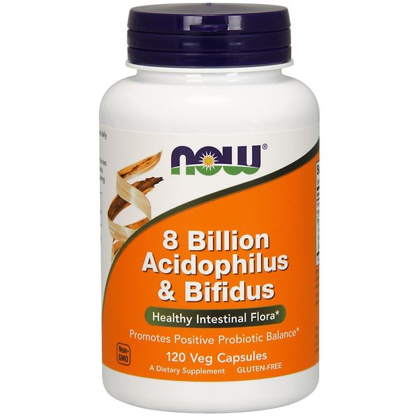 NOW Foods 8 Billion Acidophilus & Bifidus, 120 Veg Capsules