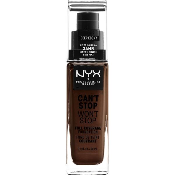 NYX Can't Stop Won't Stop Full Cover Foundation Deep Ebony CSWSF25 NEW