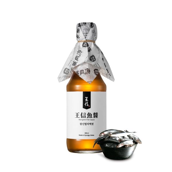 wangshin Fish Sauce, 10.1 fl oz (300 ml), 2 Year Fermented Sardine Extract, Korean Seasoning, Thanpler