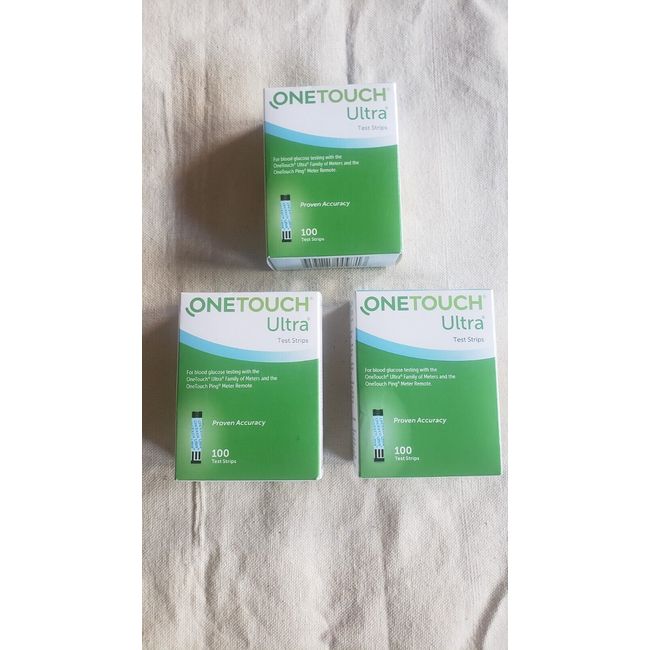 One Touch Ultra Test Strips x100 count. Price Per Box Of 100.  3 Available