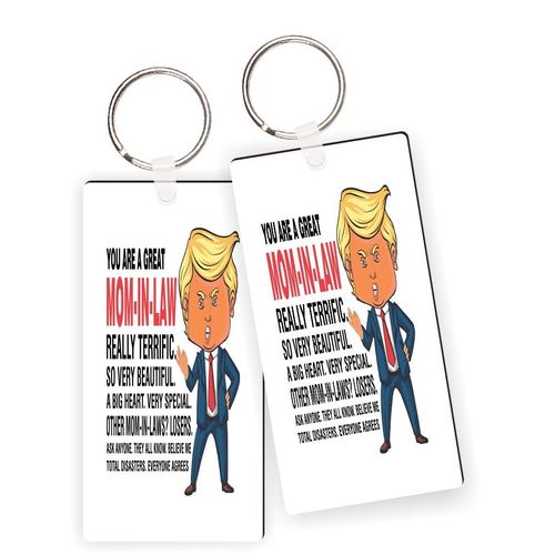 Island Gifting - President Donald Trump Keepsake Gag Gift Political Satire Great Mom-in-Law Humor new car Keychains with Nickle Split Rings(x4)