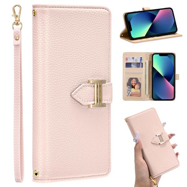 ZCDAYE Case for iPhone 15 Pro Max, iPhone 15 Pro Max (6.7 inch) Wallet Phone Case, Skin-Friendly Flip Premium Leather Case Cover for Women Girl Lady,Pink