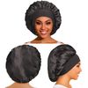3 Pack Satin Bonnet Silk Bonnet for Sleeping, Bonnets for Black Women Hair Bonnet for Sleeping Large Sleep Cap, Wide Soft Band Bonnet for Curly Hair