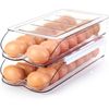 Egg Holder for Fridge, Automatic Rolling Egg Container for Refrigerator, Stac...