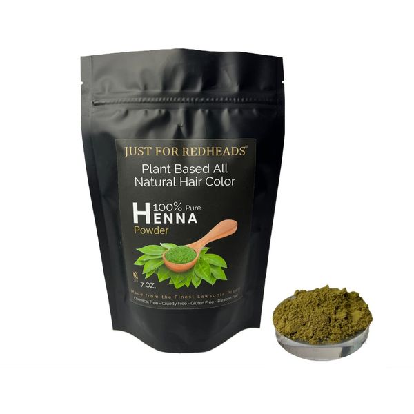 Just for Redheads Henna Hair Color for Redheads - 100% Dried Pulverized Leaves from Pure Lawsonia Plants (Champagne)