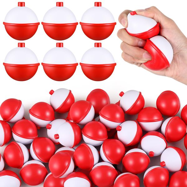 Libima 24 Pcs Fishing Bobber Stress Ball Squeeze Stress Toy Fishing Themed Party Favors Funny Stress Relief Toy for Teens Adults Improving Grip Strength Release Pressure Finger Exercise (2'')