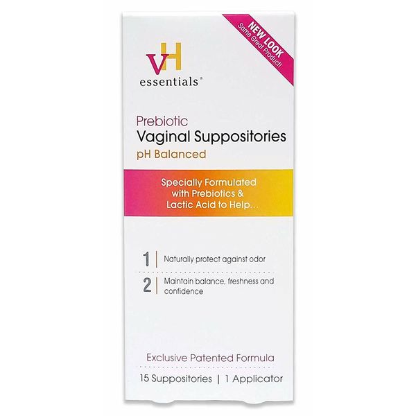 VH Essentials Prebiotic Vaginal Suppositories, 15 Count - PACK of 3