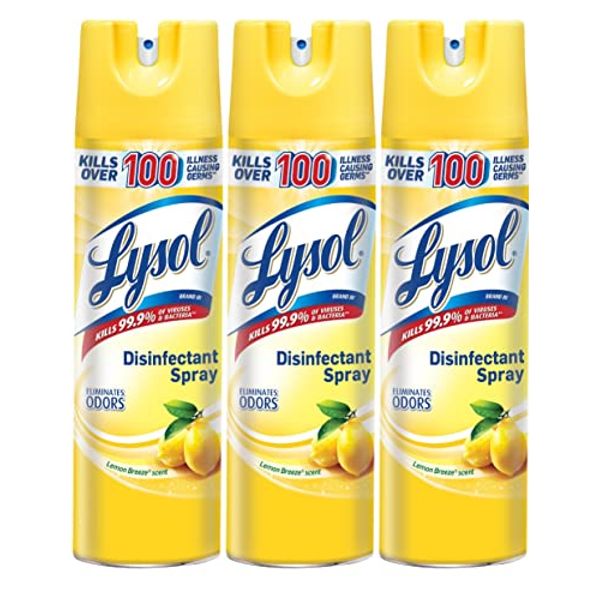 Lysol Disinfectant Spray, Lemon Breeze, 19 Ounce (Pack of 3)